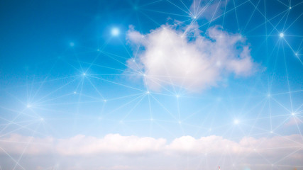 Network & cloud concept in the sky - Powered by Adobe