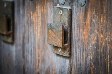 Fototapeta premium ancient doors close up on the historical streets of Spain