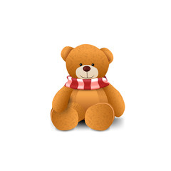 Teddy bear isolated on a white background for your creativity
