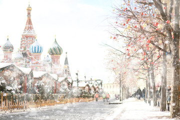 Obraz premium Winter landscape in the Russian capital Moscow