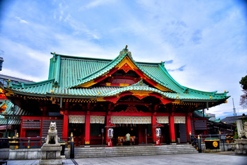 Obraz premium CHIYODA-KU, TOKYO / Japan - Apr.11, 2019 : Hall of worship in Kanda Shrine.