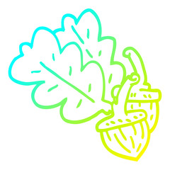 Fototapeta premium cold gradient line drawing cartoon acorn