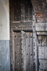 ancient doors close up on the historical streets of Spain