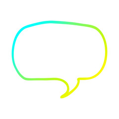 cold gradient line drawing cartoon speech bubble