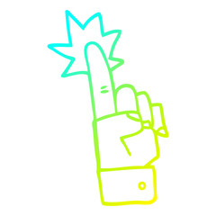 cold gradient line drawing cartoon pointing hand