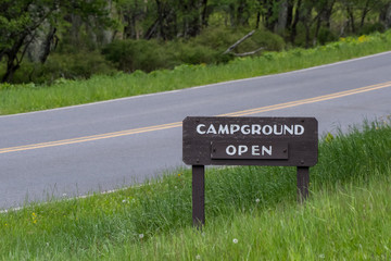 Campground Open Sign
