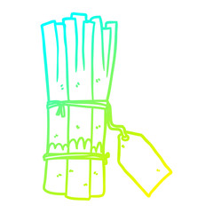 cold gradient line drawing organic bunch of leeks