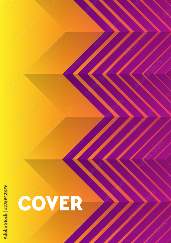 Wall mural Minimal cover design. Halftone cover page layout design. Future geometric pattern. Poster with colorful halftone gradient texture. Interesting geometric background. - Wall murals