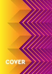 Minimal cover design. Halftone cover page layout design. Future geometric pattern. Poster with colorful halftone gradient texture. Interesting geometric background.