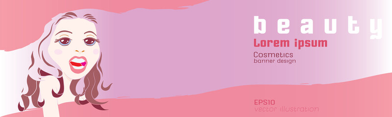 Banner of beautiful lady , Fashion concept idea.