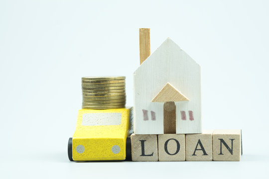 Home and car loan of living for investment real estate concept.
