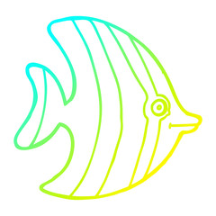 cold gradient line drawing cartoon angel fish