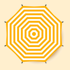 Umbrella top view. Vector beach umbrella