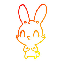 warm gradient line drawing cute cartoon rabbit