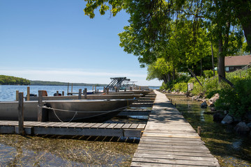 boat on the rice lake 
