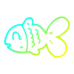 Obraz premium cold gradient line drawing cartoon fish