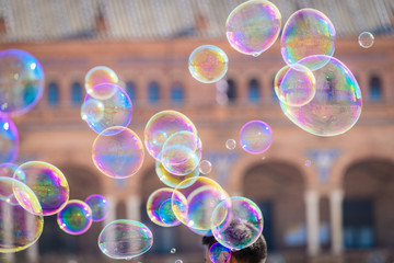 Interesting sketches on the Plaza of Spain.Seville. Andalusia. Spain