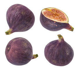 Fresh figs isolated on white background with clipping path