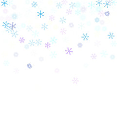 Falling down snow confetti, snowflake vector border. Festive winter, Christmas, New Year sale background. Cold weather, winter storm, scatter texture. Hipster snowfall falling snowflakes cool confetti