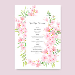 Fototapeta na wymiar beautiful wedding Floral Cherry Blossom Frame and background