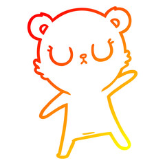 warm gradient line drawing peaceful cartoon bear