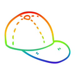 rainbow gradient line drawing cartoon peaked cap