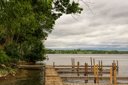 wooden bridge over the lake