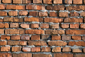 Red brick texture close-up