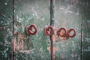 ancient doors close up on the historical streets of Spain