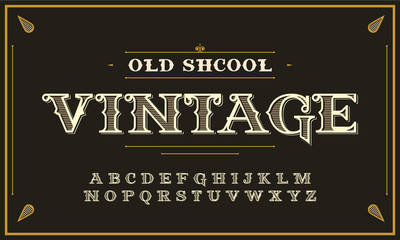 Vintage decorative font.