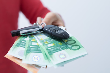 Car and insurance  concept  money