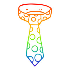 rainbow gradient line drawing cartoon patterned tie