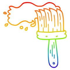 rainbow gradient line drawing cartoon paint brush