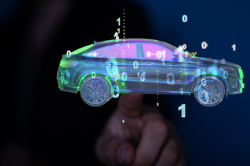 digital car technology smart in virtuel room