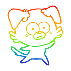 rainbow gradient line drawing nervous dog cartoon
