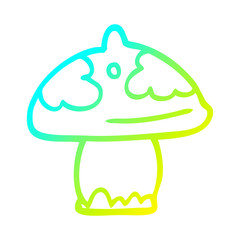 cold gradient line drawing cartoon mushroom