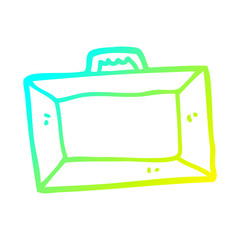 cold gradient line drawing cartoon briefcase