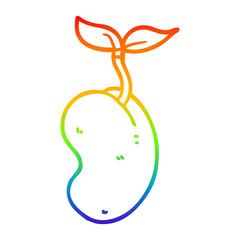 rainbow gradient line drawing cartoon sprouting seed