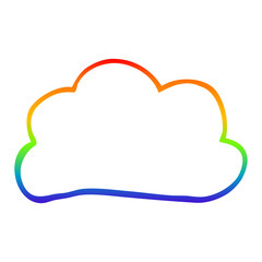 rainbow gradient line drawing cartoon weather cloud