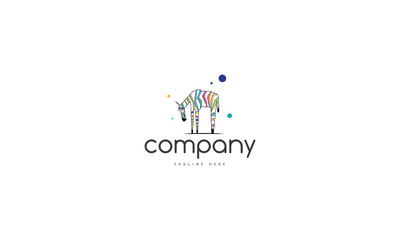 Vector logo on which is an abstract image of a funny old zebra.