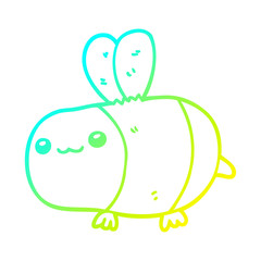 cold gradient line drawing cartoon bee