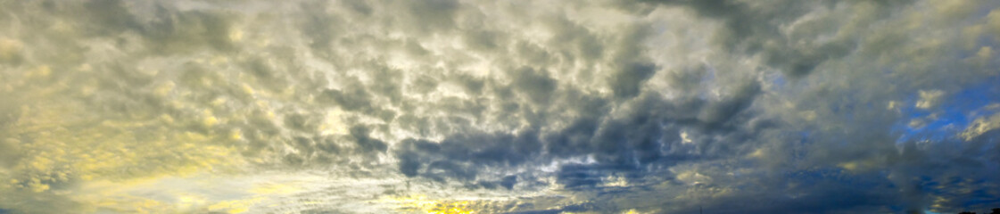 Panorama of sky at sunrise