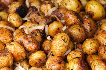 Grilled potatoes outdoors