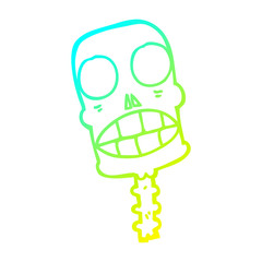 cold gradient line drawing cartoon spooky skull
