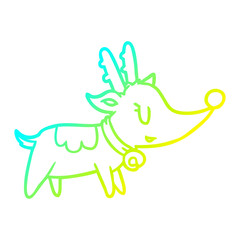 cold gradient line drawing christmas reindeer