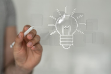 Bright idea in hand concept design art.