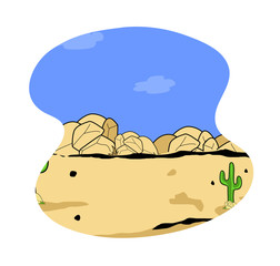 Desert - Cute Army Man Cartoon Soldier Vector Illustration