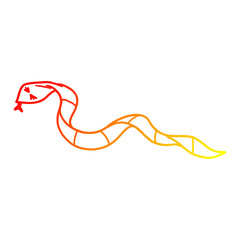 warm gradient line drawing cartoon snake