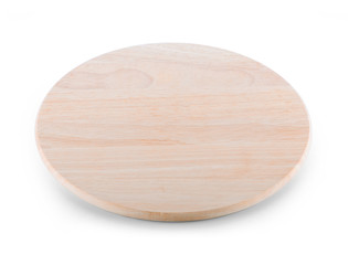 wood plate isolated on white background
