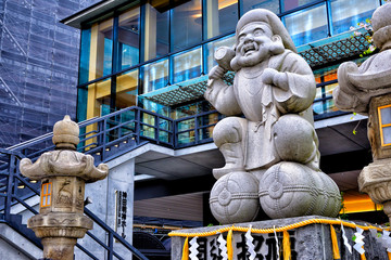 CHIYODA-KU, TOKYO / Japan - Apr.11, 2019 :  Daikokuten (god of wealth) of KANDA MYOUJIN shrine. 